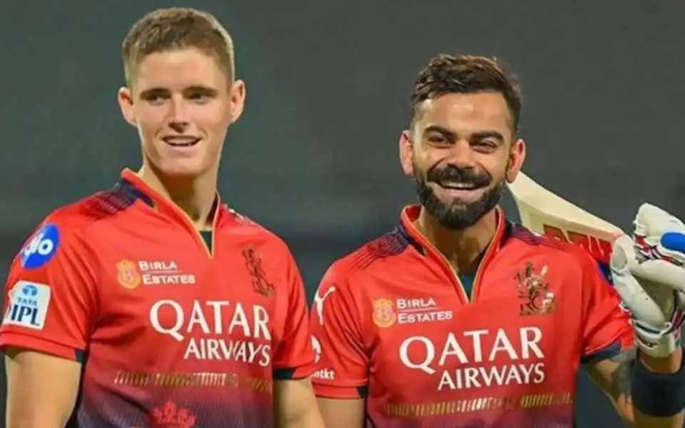 Virat Kohli and Jacob Bethell